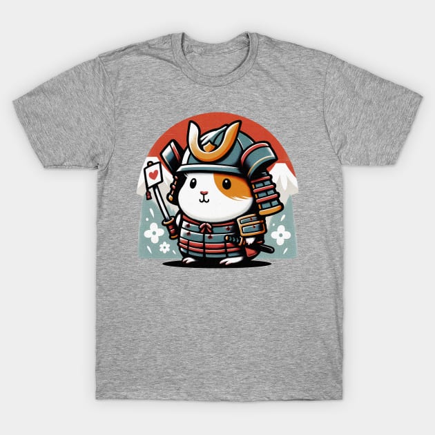 Kawaii Samurai Animal Hamster with Katana Cute Love Japanese Background Fuji Mount T-Shirt by EmuftyDesign